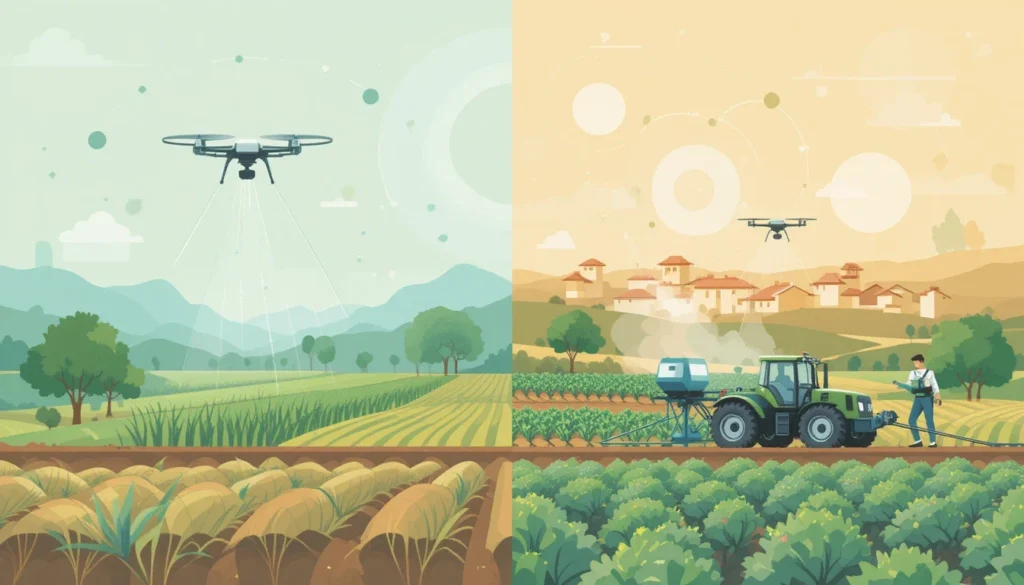 Drones vs. Pulverización Tradicional