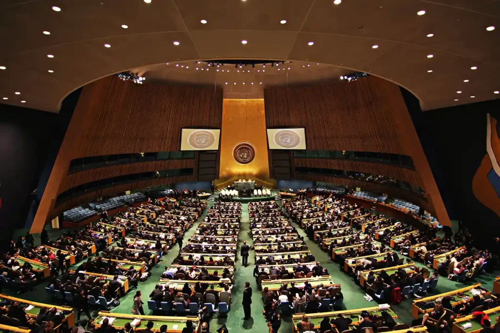 Asamblea General de la ONU durante aprobación de Agenda 2030 para el Desarrollo Sostenible en septiembre 2015